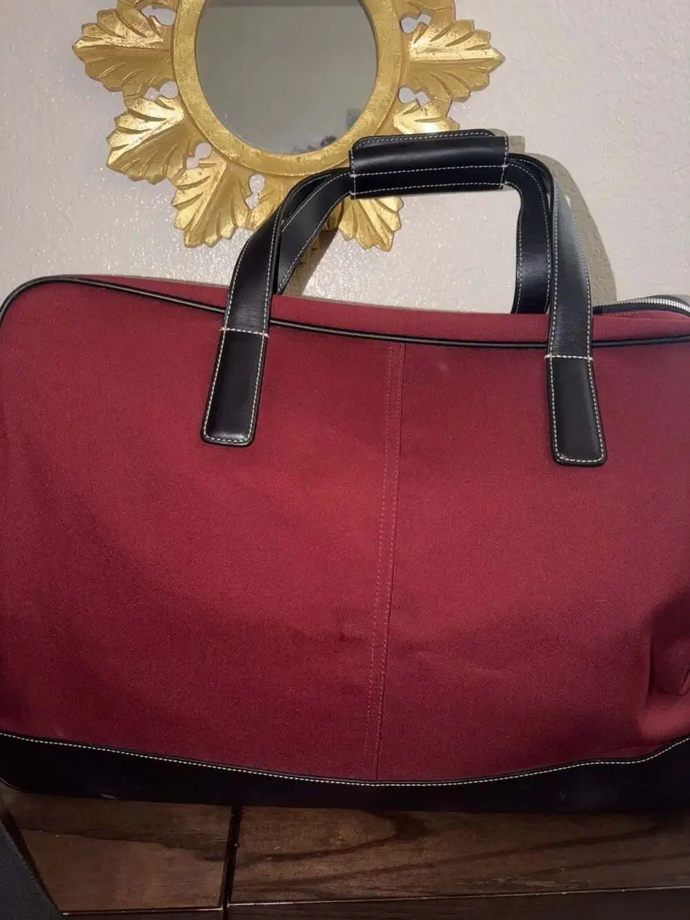 Coach Leatherware Canvas and Leather Weekender Travel Bag